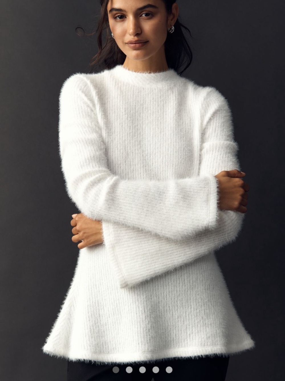 Maeve White Tie-Back Bell Sleeve Top